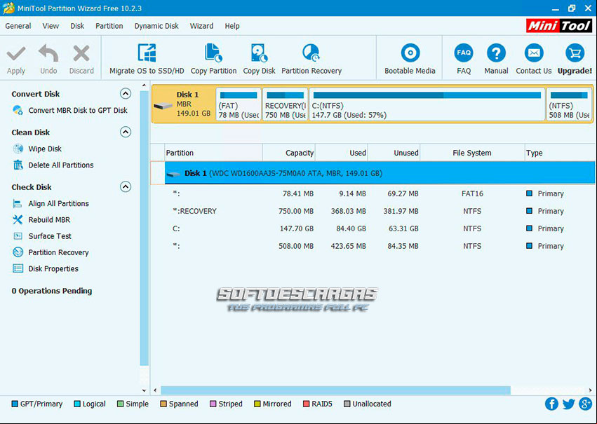 Características de MiniTool Partition Wizard WinPE ISO